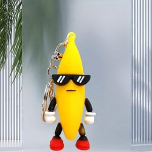 Prillidega 3D banaanikujuline võtmehoidja