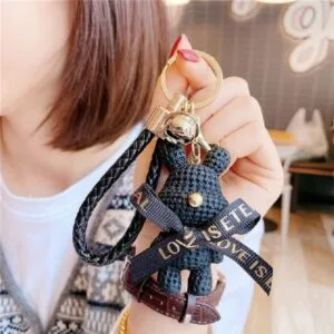 Black bunny „Love is Eternal“ - stylish minimalist keyring