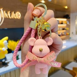 Pink Teddy Bear „Love is Eternal“ - original keyring