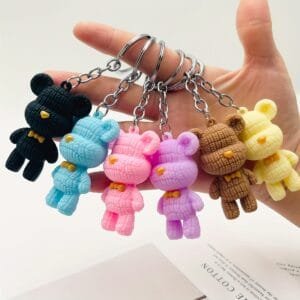 birthday keyring in the shape of a teddy bear