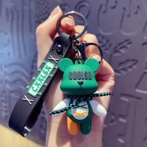 Roheline karu võtmehoidja COOLSO kirjaga naljakaru.