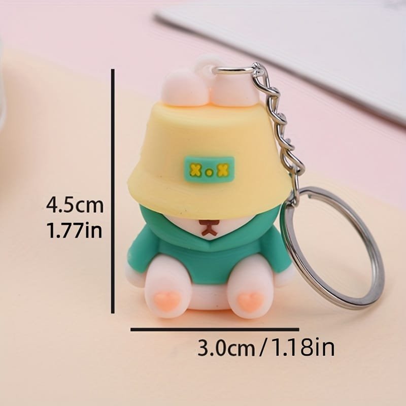 Meškutis pakabukas su panamke – išskirtinis pakabukas raktams - Pilt 6