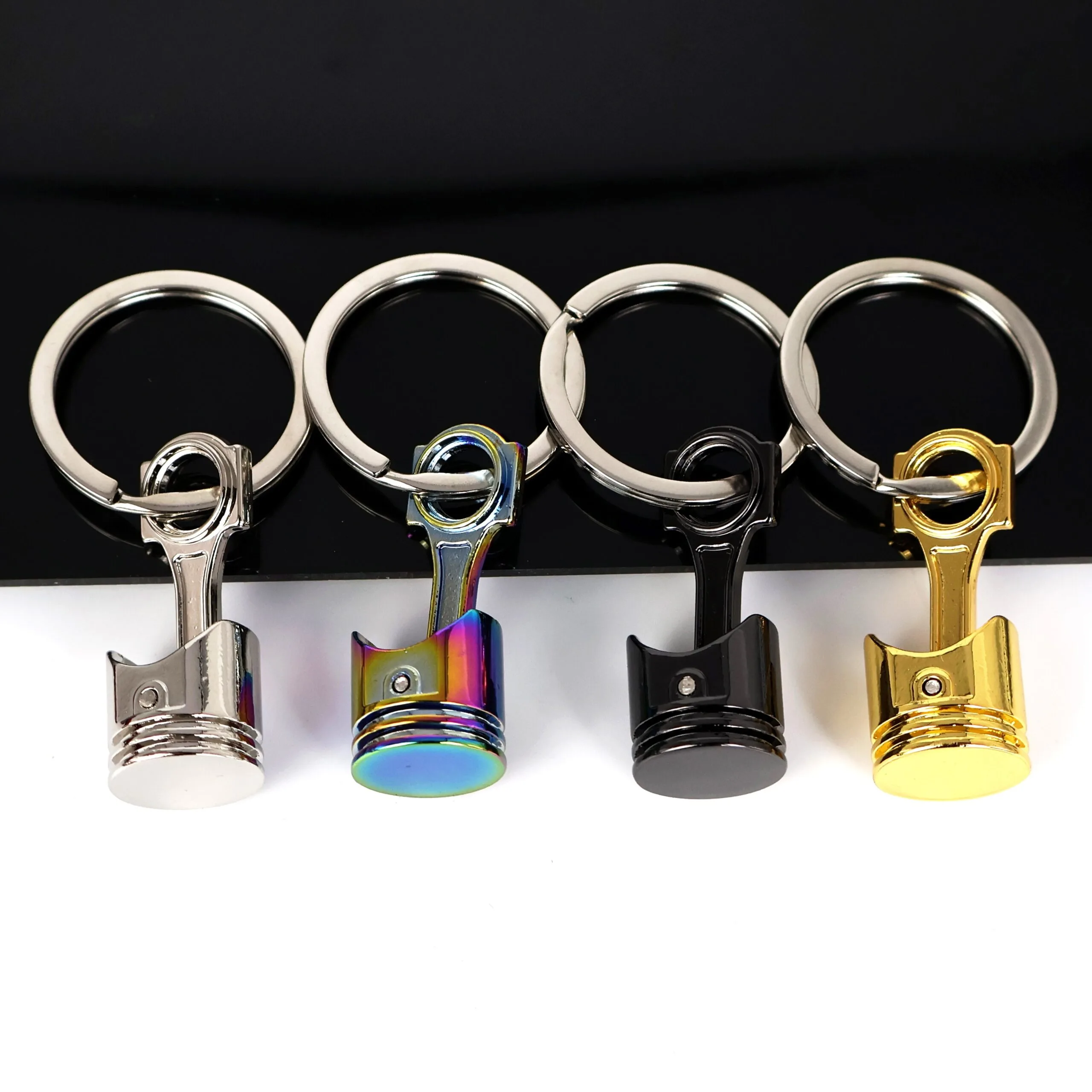 Metal keyring for motor pusher with moving parts