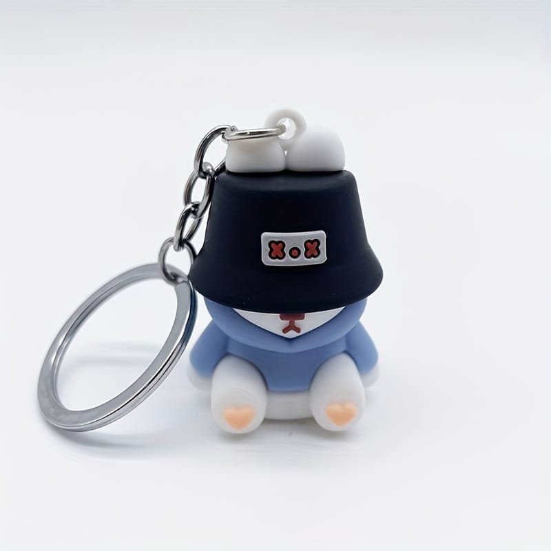 Meškutis pakabukas su panamke – išskirtinis pakabukas raktams - Pilt 4