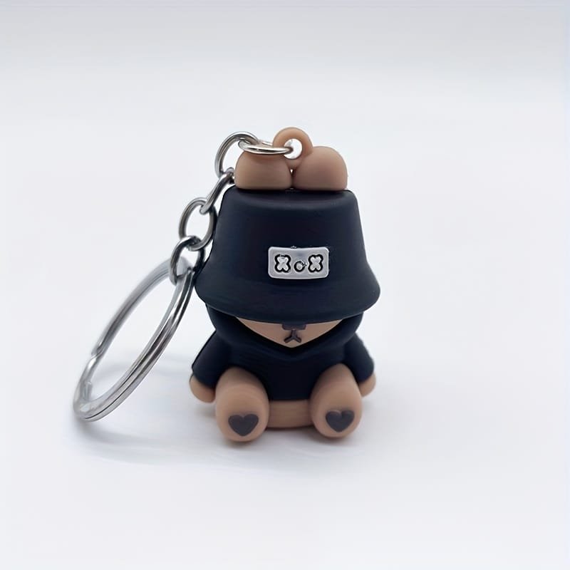 Meškutis pakabukas su panamke – išskirtinis pakabukas raktams - Pilt 3