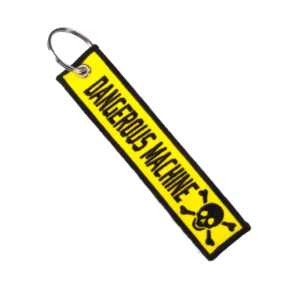 Motorcycle keyring with Dangerous Machine and skull