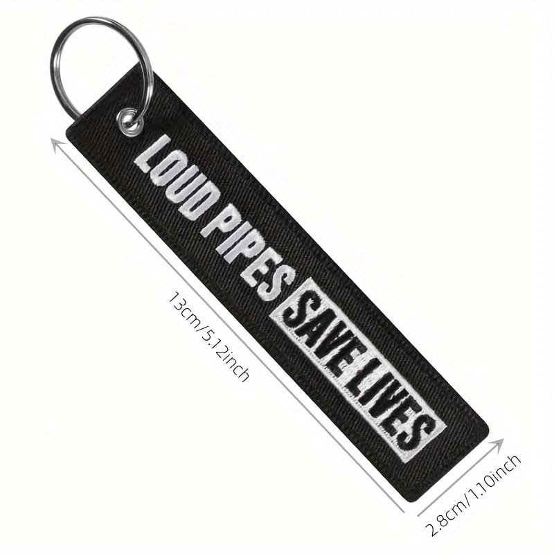 Pakabukai motociklininkams – siuvinėtas pakabukas „Loud Pipes Save Lives“ - Vaizdas 5