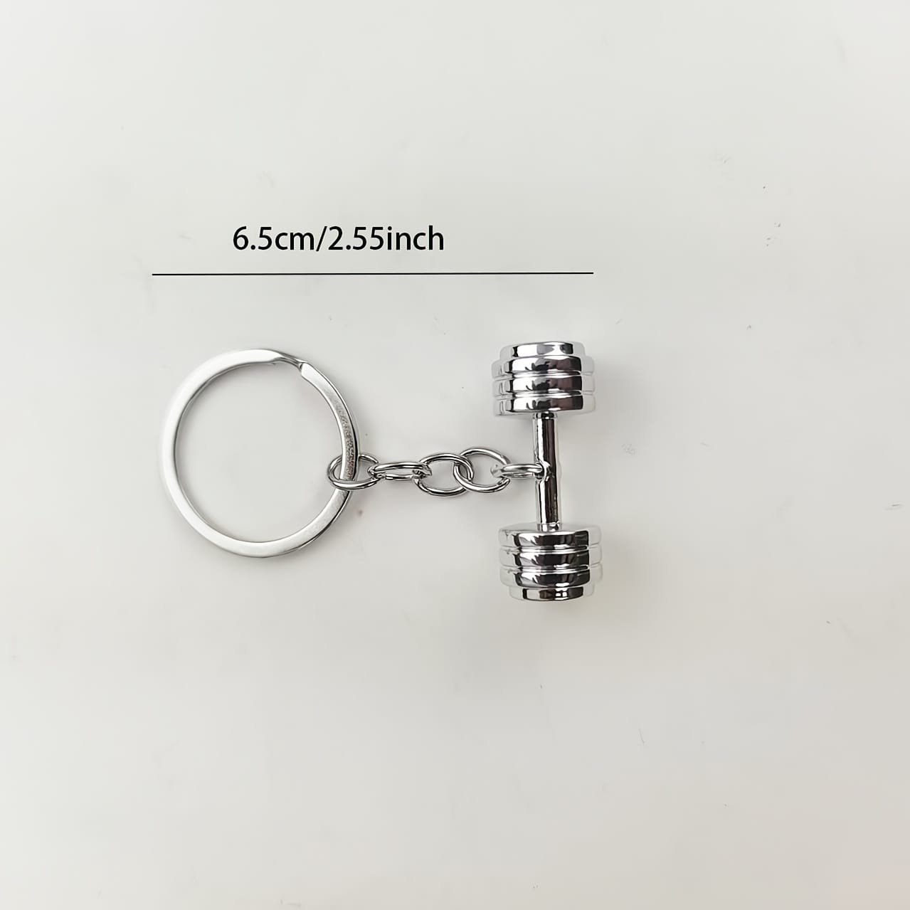 Sportiniai raktų pakabukai – Metalinis hantelio formos pakabukas - Pilt 3