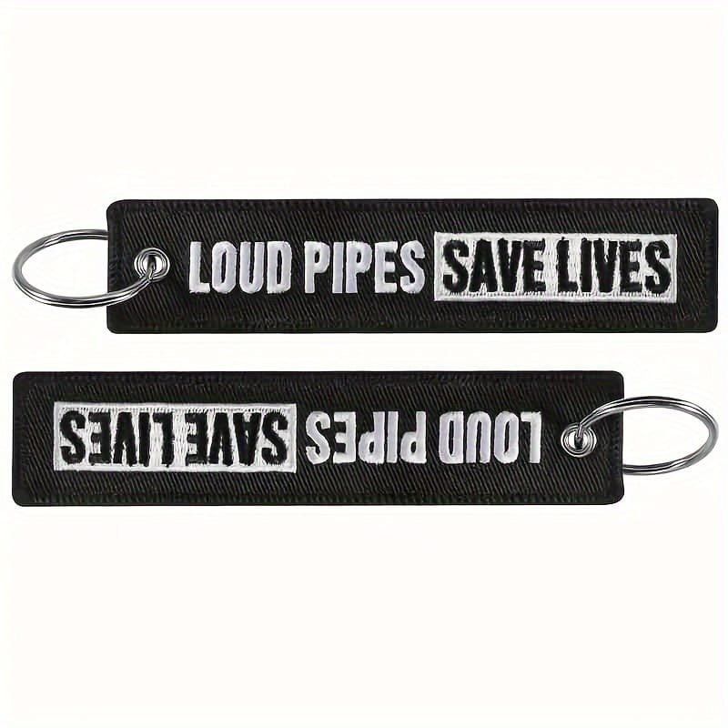 Pakabukai motociklininkams – siuvinėtas pakabukas „Loud Pipes Save Lives“ - Vaizdas 3