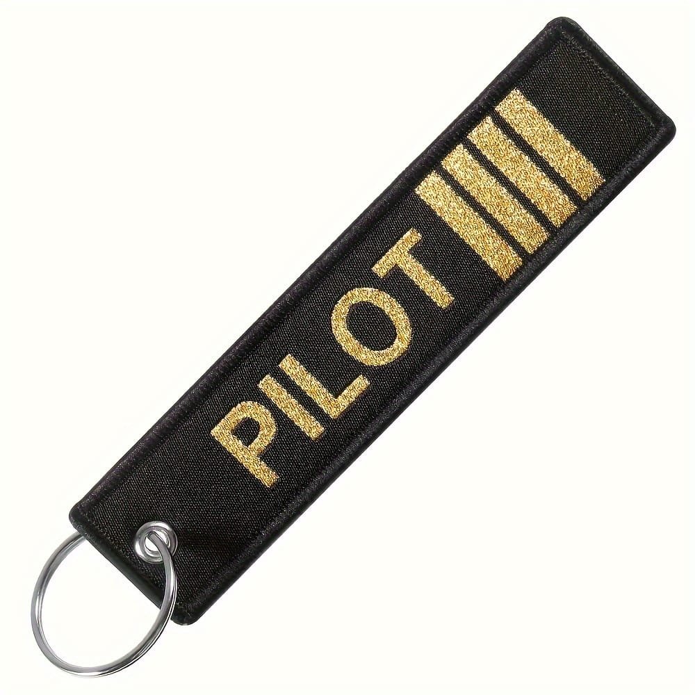 Key rings for pilots with a plane and PILOT