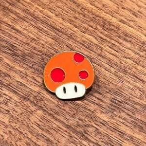 Super Mario Orange Mushroom Badge - enamel turbo accessory