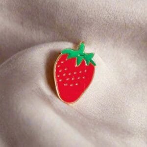 Strawberry enamel badge