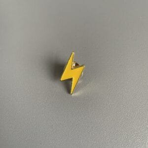 enamelled lightning pin pin yellow