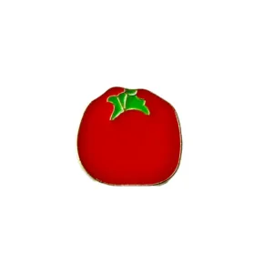 tomato-shaped enamel badge