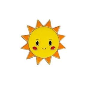 Happy Sun badge with enamel coating