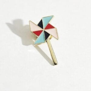 Windmill toy colourful red blue black pink enamel pin