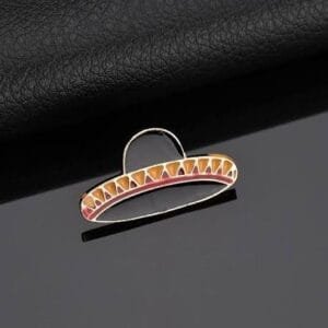 Sombrero Mexican hat black yellow red enamel pin travel