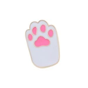 Cat paw pink pads white enamel pin minimalist design dog cat pin