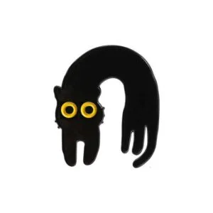 Black cat arch flexible yoga aesthetic enamel pin fun pin