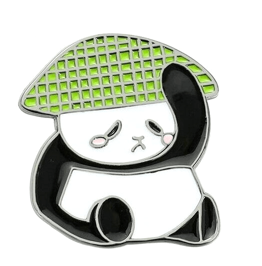 traurig Panda Emaille Pin Bambus Hut niedlich Pin asiatischen ästhetischen Brosche